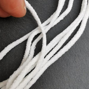 3mm Elastic Band, Elastic Mask Strap White, Ear loop elastic, Ear Tie Rope Handmade String for Mask, High Quality Elastic for mask Sewing