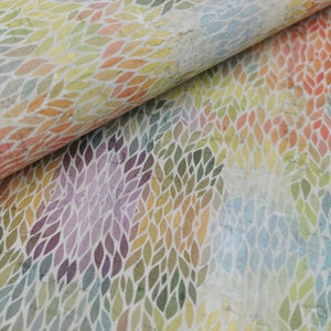 scraps - Portuguese cork fabric, Printed pattern on white cork (221)