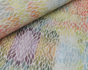 scraps - Portuguese cork fabric, Printed pattern on white cork (221)