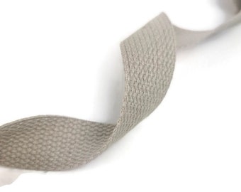 25 mm Cream White twill cotton tape by the yard, cotton ribbon(5 meters)