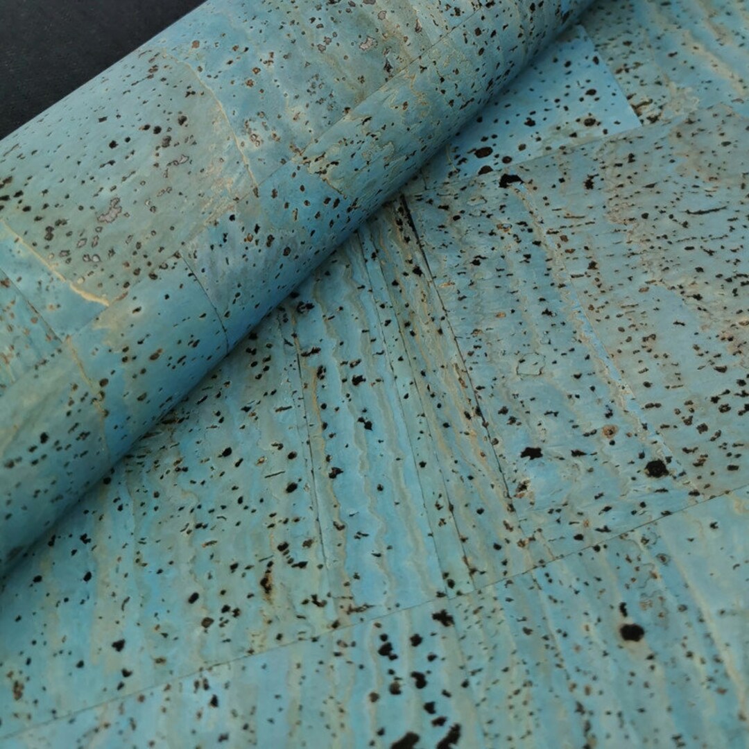 Cork Fabric by the Yard Portuguese Cork Fabric Petroleum Blue Etsy