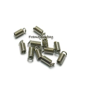 Finding -100 Pcs Silver Tone Coil End Crimp Fasteners , Findings (ZK434)