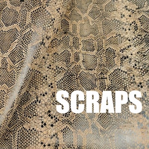 scrap Cork leather, green product, Portuguese cork fabric Printed pattern SMA snake