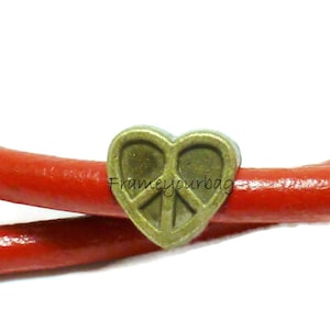 8 ZAMAK Beads heart  antique brass color.Ø 5mm ( ZK178)