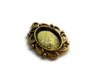 4 piezas de cabujón o camafeos de base interior de 17 x 12 mm dorado antiguo P76