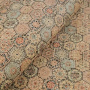 100x140cm Cork leather, green product, Portuguese cork fabric, Printed pattern (61)