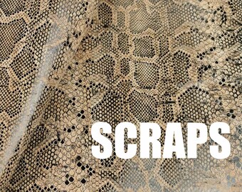 scrap Cork leather, green product, Portuguese cork fabric Printed pattern SMA snake