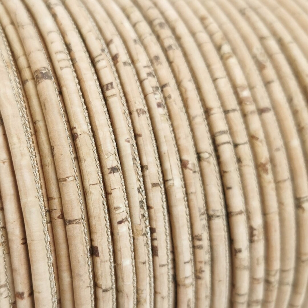 3mm Natural Rustic Cork Fabric Cord, 1 Meter/ 39 in - 3 Mm Genuine Cork ...