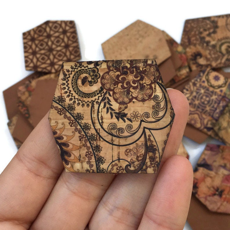 Cork Scrap Diamond Shape 20pcs cork fabric samples Random Etsy