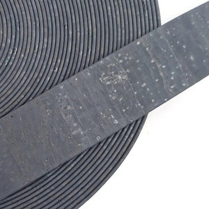 30mm Gray Flat cork Leather cord  - 30mm x 2mm (European product)