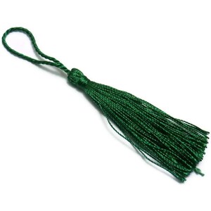 10 pieces- Fabric fringe green