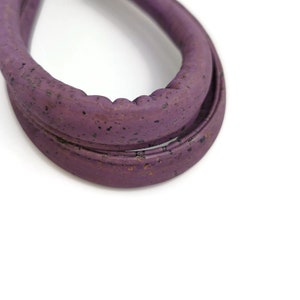 1 Pair of Purple Cork fabric Rolled handbag handles 55cm , cork bag handles supplies, no sewing holes image 4