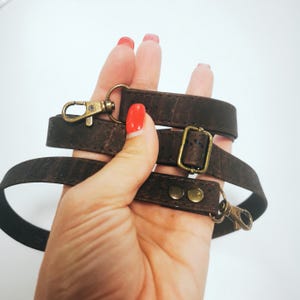 Asa de bolso de corcho marrón ajustable de 18 mm de ancho, correa para bolso, correa para monedero, gancho de latón antiguo