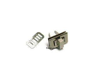 Silver Twist Lock - 1 Pcs 28x18mm  Silver color twist-locks Purse Flip Locks - FL04