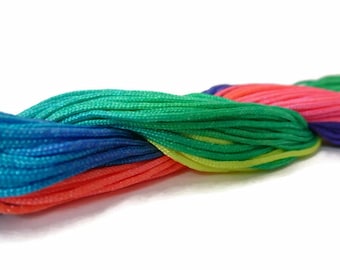 Venta al por mayor, 2 paquetes de 44 metros (48 yardas) de 1 mm - Cordón de anudar/cordón de nailon trenzado para cuentas - REFC/01