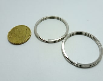 12 PIECES Key ring inner 25mm nickel (K08)