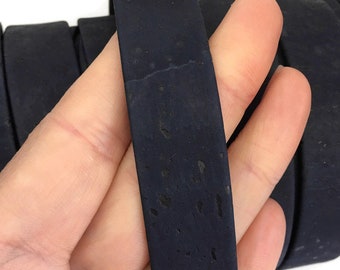 20mm navy blue cork Strap, 1 meter/ 39 in - Flat cork Leather cord blue - 20mm x 2mm (European product) REF-463