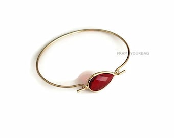 Wire Bangle, Charm Bracelet with hook closure 60mm wide (expandible)