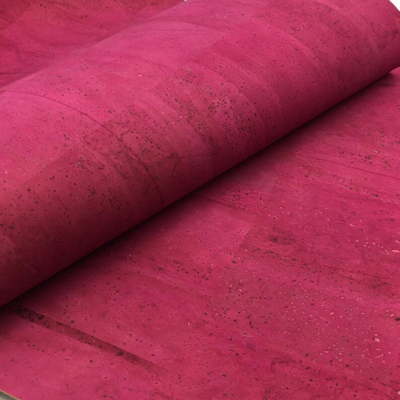 Portuguese cork leather 27.50x20 Cork Fabric Pink Fuchsia 50x68 cm