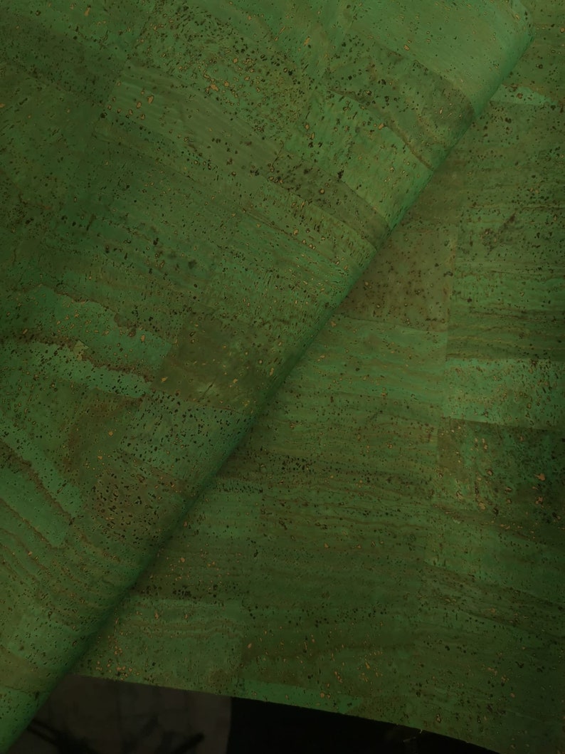 Cork Fabric Portuguese Cork Fabric Green Color 68x50cm / Etsy