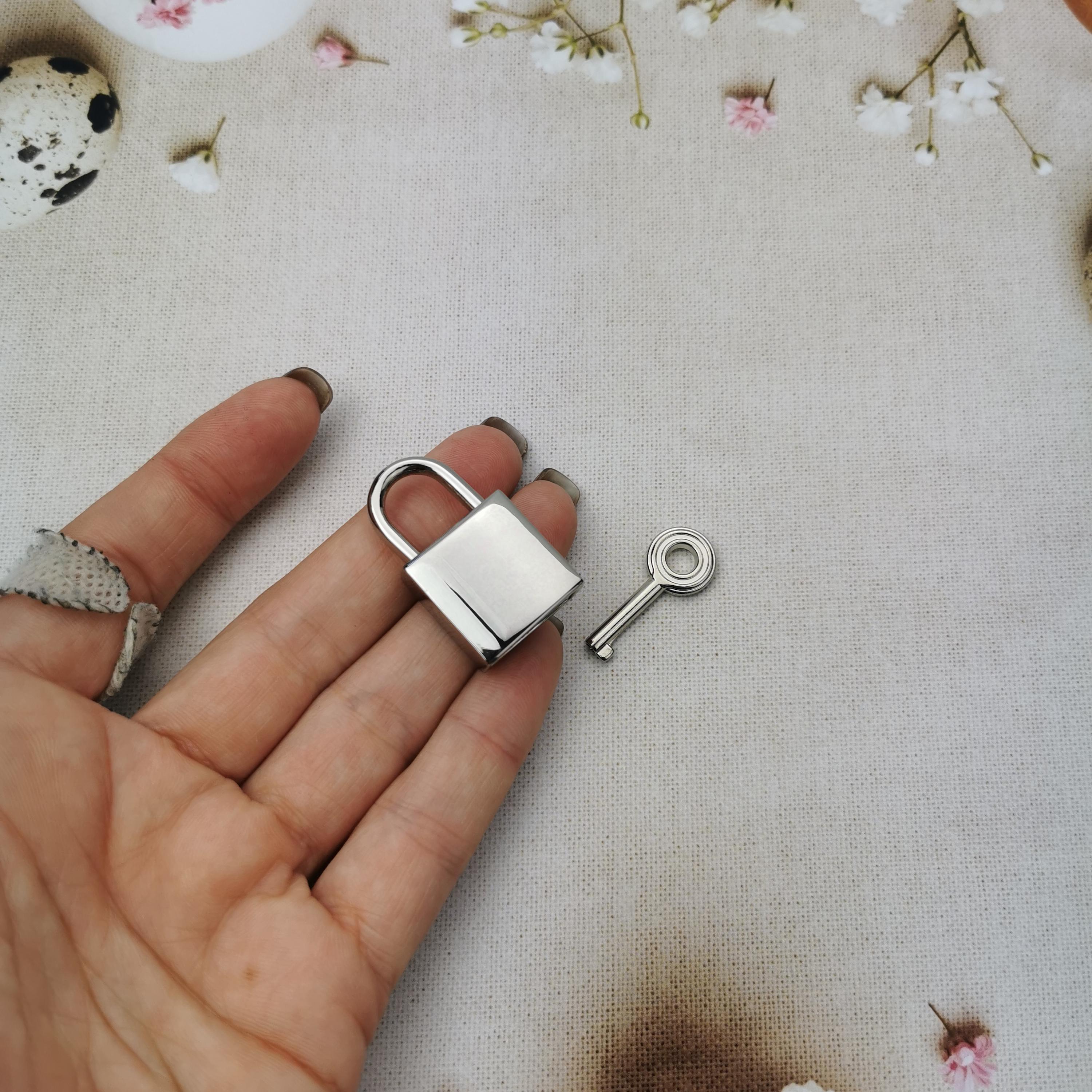 Padlock With Key for Bag Designer, Silver Locking Bolt With Key