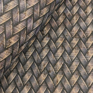 68x50cm Portuguese cork fabric, Braided Jeans cork leather / 26.77&#39;&#39;x19.69&#39;&#39;, (260)