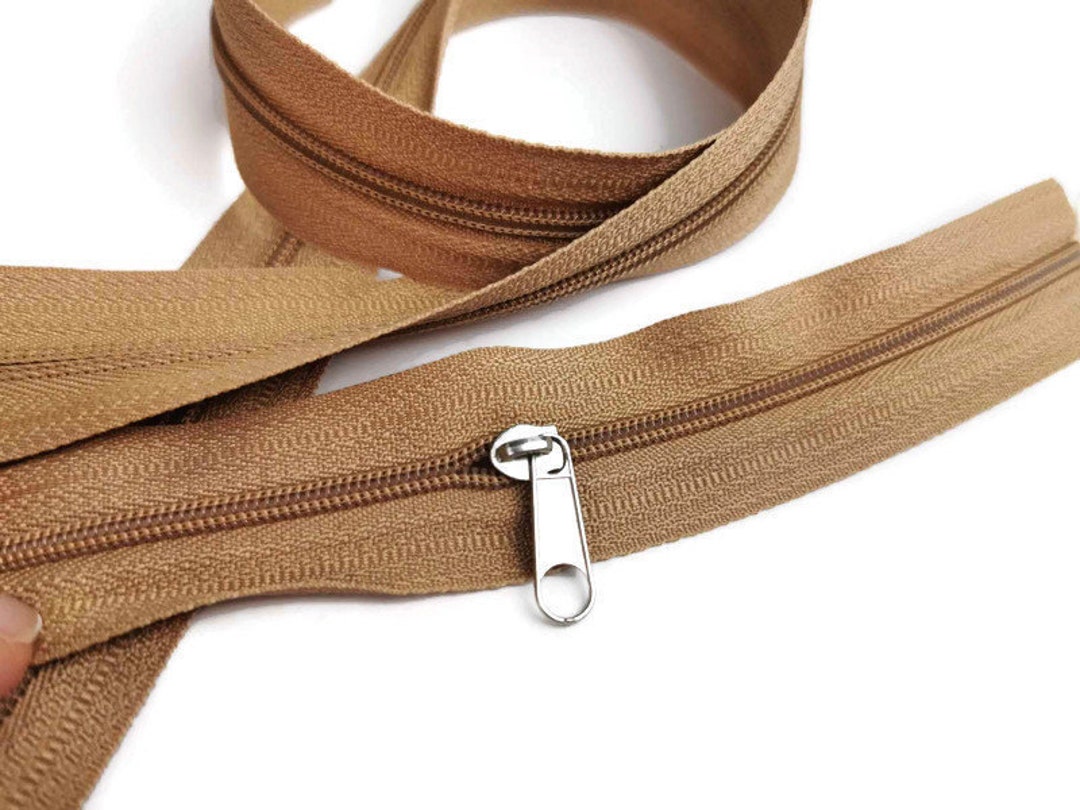5m Endless Zipper Natural Color, for Cork Fabric, Nylon Coil Zippers Long Zippers,4mm Handbag