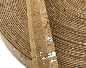 1 meter / 39 in - 25mm natural cork with silver flecks strap