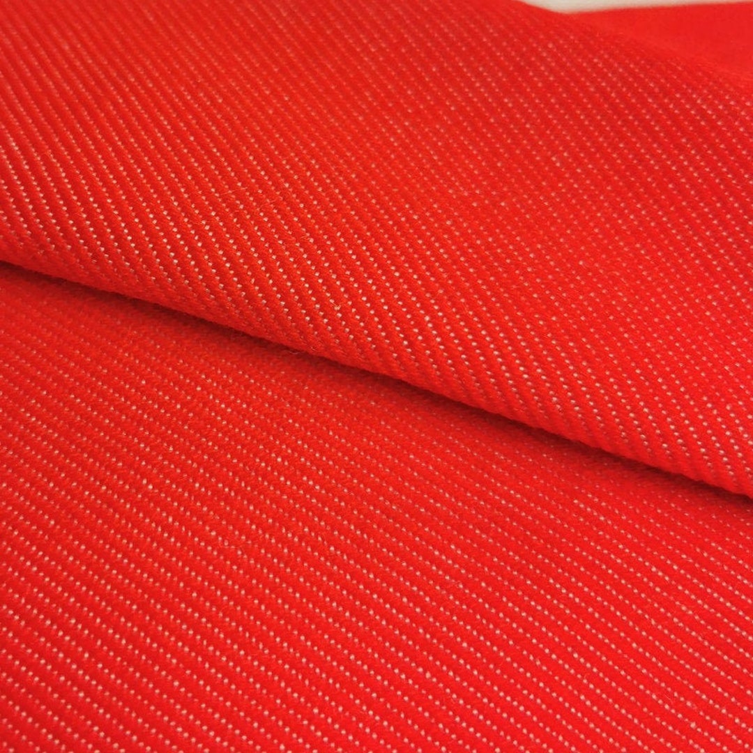 Red Denim Fabric by the Yard, Jeans Cotton Fabric, Jeans Fabric, Etsy