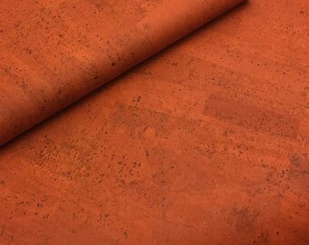 100x136cm Cork leather, green product, Portuguese cork fabric orange