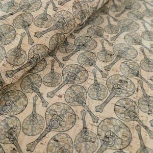 100x140cm Cork leather, green product, Portuguese cork fabric, Printed pattern (28)
