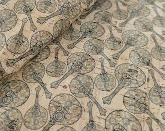 100x140cm Cork leather, green product, Portuguese cork fabric, Printed pattern (28)