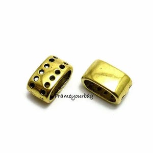 6 Spacers - For leather cord Antique Golden ( ZK259)