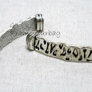2 Finding for leather finding,silver color .Hole 10mm x 7 mm ( ZK144)