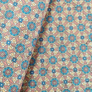 Cork Leather - Portuguese cork fabric, Portuguese Tiles pattern 68x50cm / 26.77''x19.69'' (368)