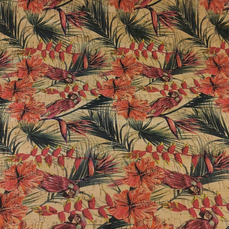 Portuguese Cork Fabric Printed Pattern 68x50cm / Etsy