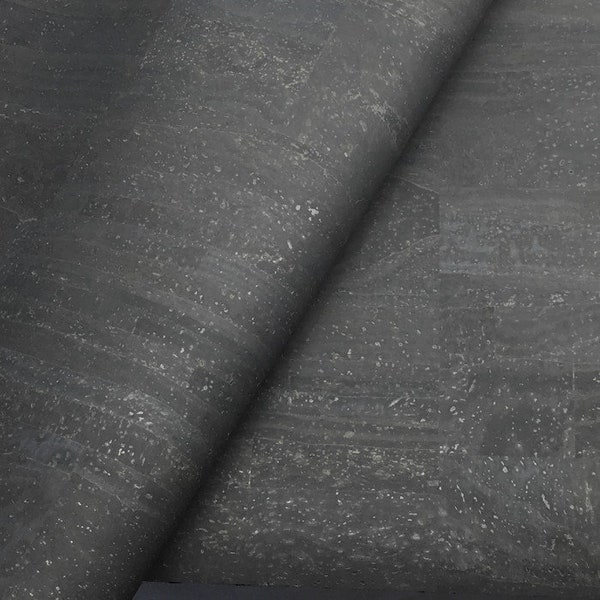 Cork Fabric - 68x50cm Dark Gray Portuguese cork Leather 26.77''x19.69'',