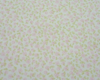 Floral Fabric by the yard  -  light pink  Floral Flowers Cotton Cloth Fabric 1 x 1,60 m (39,37x63 inch)