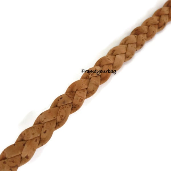 1 meter-1.09 yd- 10mm flat cork braid - Portuguese cork REF-450