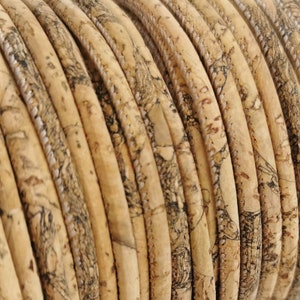 Cork Cord - 1m / 39 in - 3 mm Cork Cord Granada  REF-139