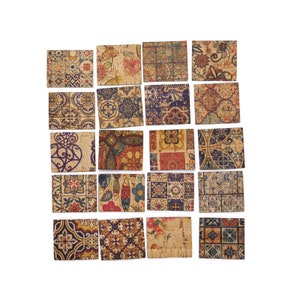 100 pcs cork fabric samples Random - SCRAP Cork Fabric Assortment- DIY JEWELRY