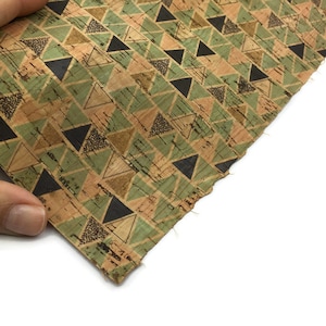 50x68 cm Portuguese cork leather, geometric cork fabric/ 26.77&#39;&#39;x19.69&#39;&#39;, (95)