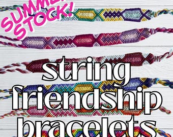 Pulsera de la amistad de hilo / Trenza con nudo de lazo colorida