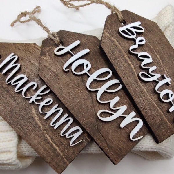 Stocking Name Tag - Etsy