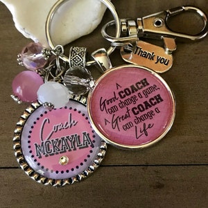 A good coach can change a game a great coach can change a life ~ Thank you gift ~ Thank you quote for coach ~ Personalized keychain ~ sports