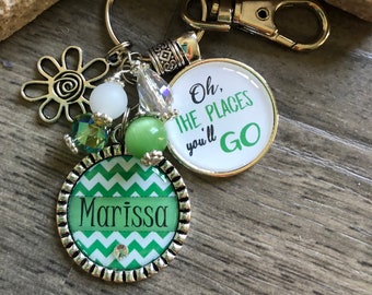 Scout Leader KEYCHAIN, Troop Leader Gift, Oh the places you'll go, A Troop Leader, Personalized Girls Club Leader Jewelry, Daisy, Custom