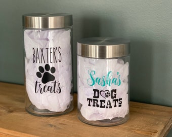 Custom Dog Treat Jar - Personalized Dog Treat Jar - Personalized Cat Treat Jar - Dog Gift - Puppy Gift - Treat Jar with your Pets Name XL