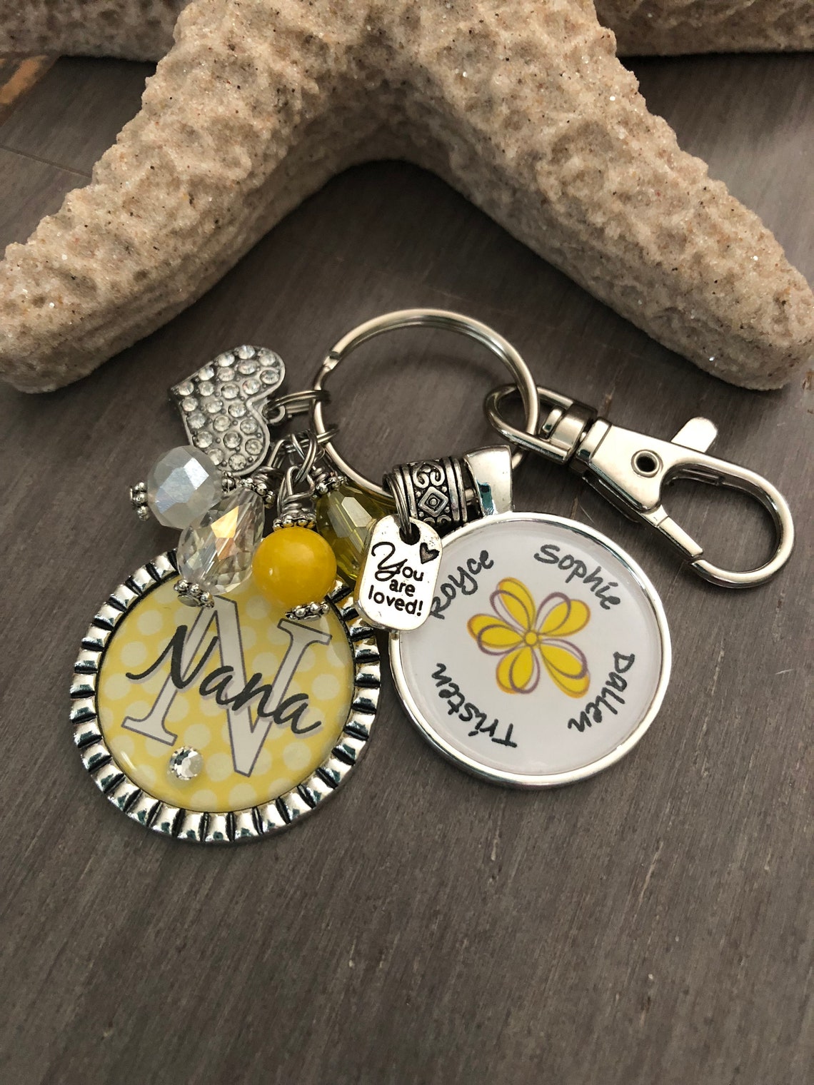 Personalized Nana Keychain Childrens Name Nana Mother Gift Etsy