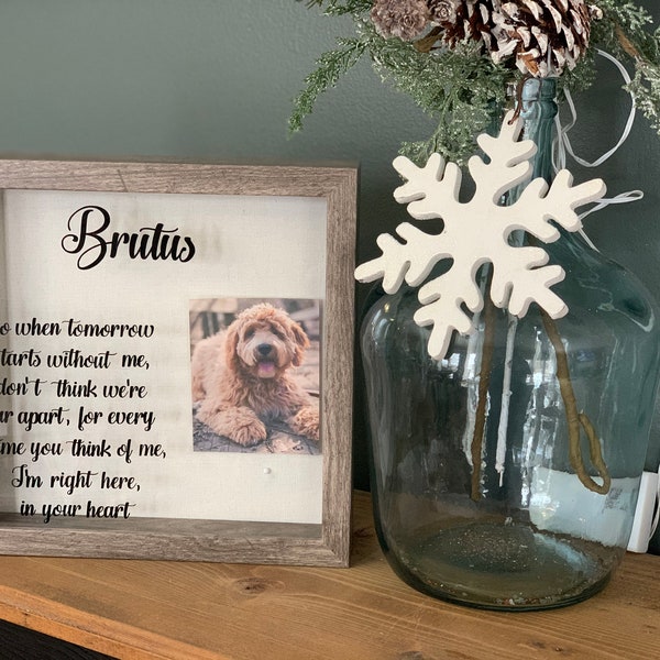 Personalized pet memorial shadow box ~ 9 x 9 sympathy box for collar, leash, picture, paw print, photo ~ Cat Dog Horse extra large collar