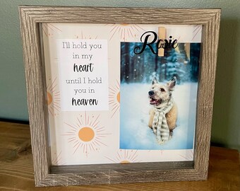 I Will Hold You In My Heart Until I Hold You In Heaven Pet Loss Gift Memorial Pet Frame, Personalized Pet Loss Frame, Personalized Frame